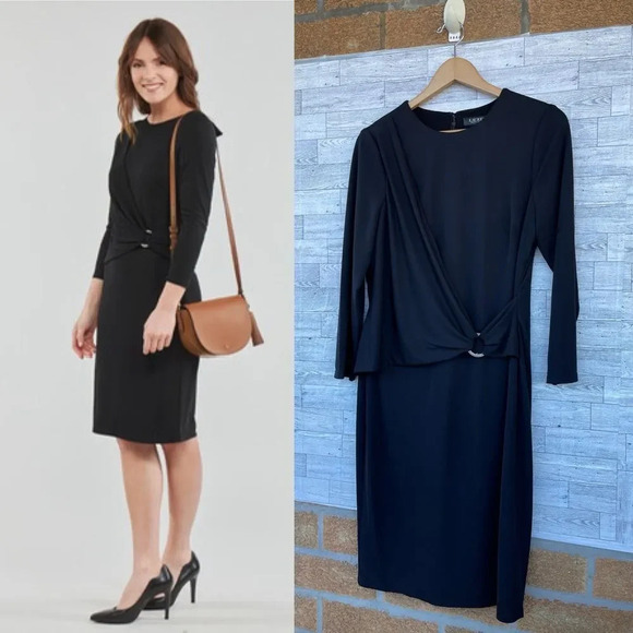 Ralph Lauren black label Fabiana-Elbow Sleeve-Day Dress size 12 - Picture 3 of 17